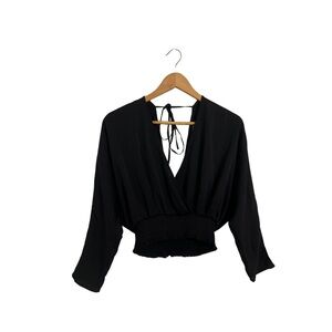 Express Black Wrap Blouse